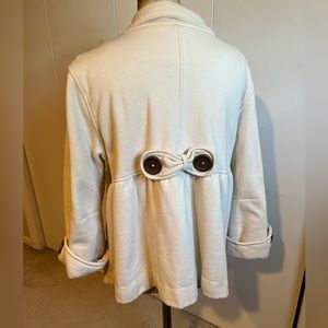 Bcbg girls brand  sweat shirt material cute button closure with bow on back